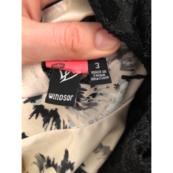 Two Piece Black Lace and Floral Prom Dress Windsor - Picture 8 of 8